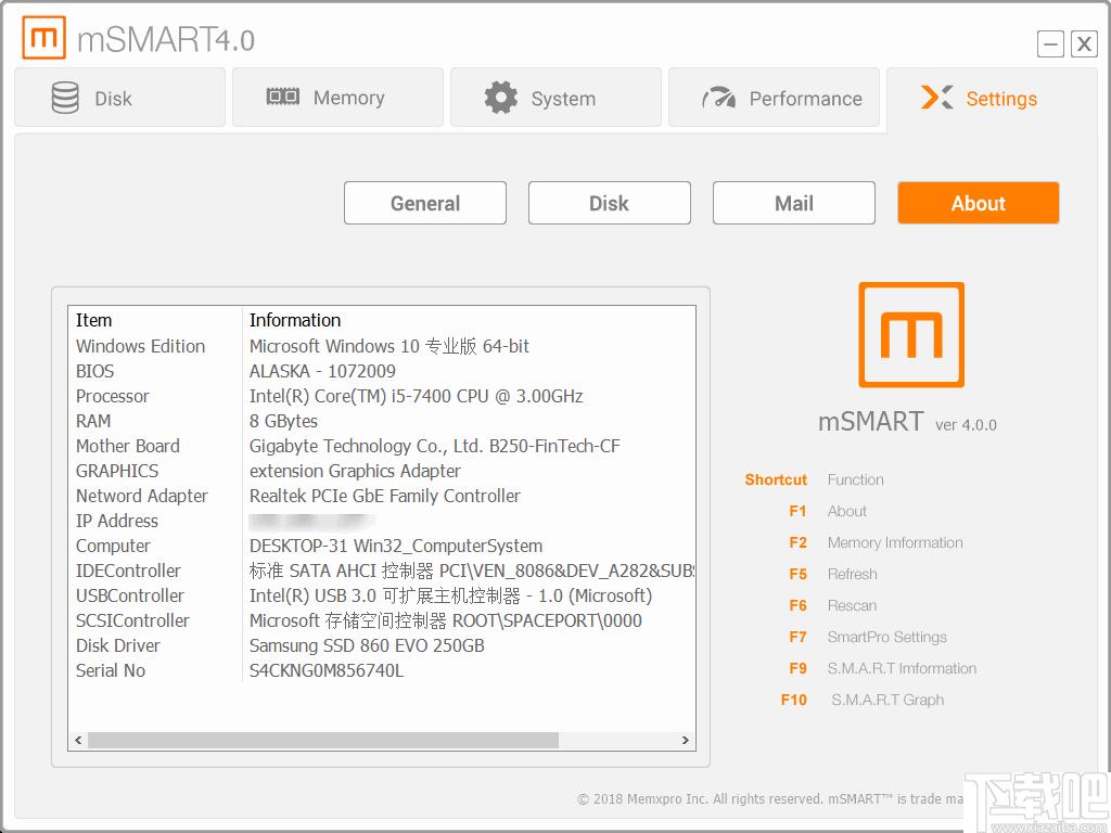 mSMART下载,硬件检测,硬件监控